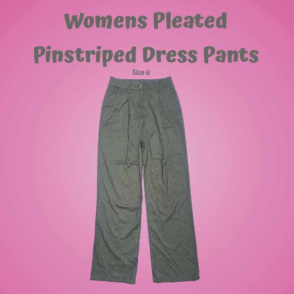 Women's Wild Fable High Rise Wide Leg Relaxed Fit Pinstripe Pants Trousers SZ 6